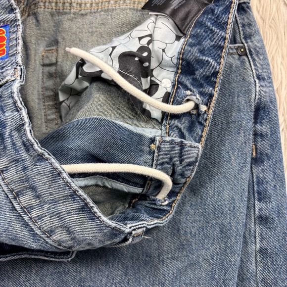 Empyre Men's Unisex 32 Medium Wash Baggy Jeans Drawstring Street Urban Skater - Picture 4 of 8